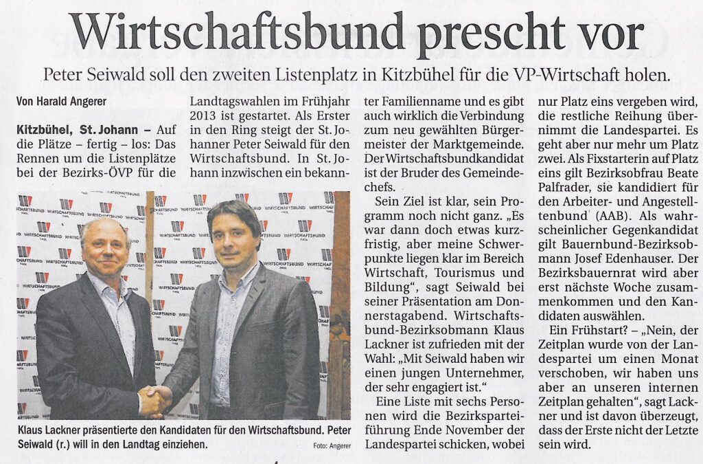 Wirtschaftsbund prescht vor