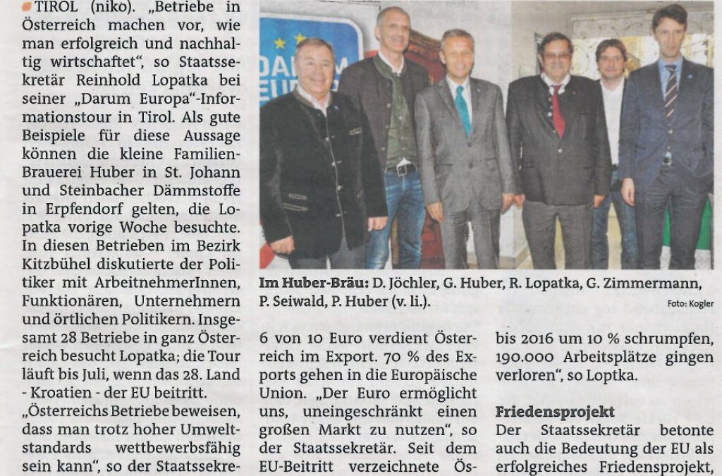 Lopatka: „Darum-Europa“-Tour