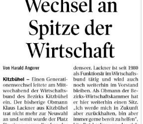 Wechsel an der Spitze der Wirtschaft