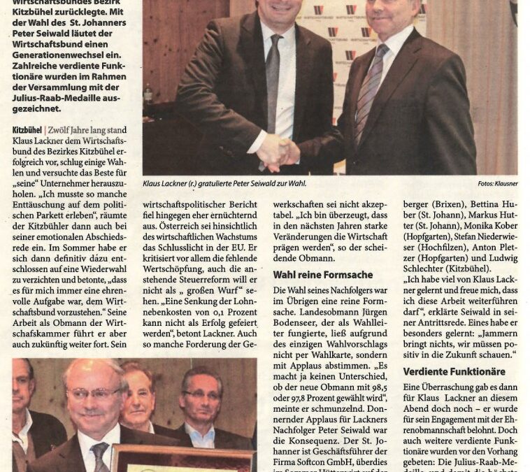 Mit Applaus zum neuen Obmann