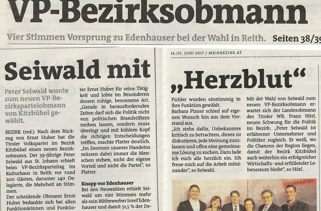 Seiwald ist neuer VP-Bezirksobmann