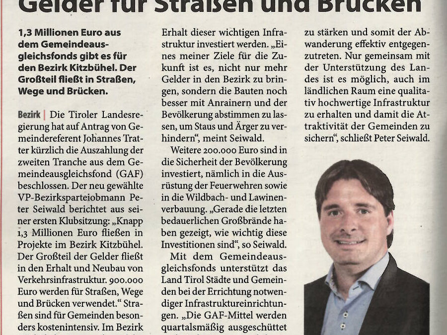 Gelder für Straßen und Brücken