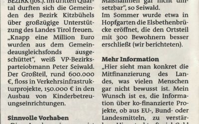 Knapp eine Million Euro vom Land für den Bezirk