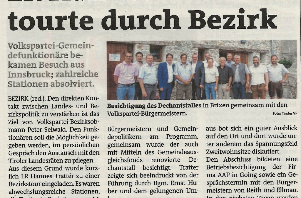 LR Hannes Tratter tourte durch Bezirk