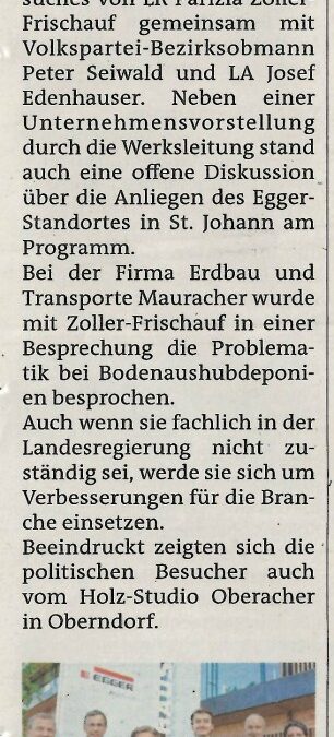 LR Zoller-Frischauf auf Besuch im Bezirk