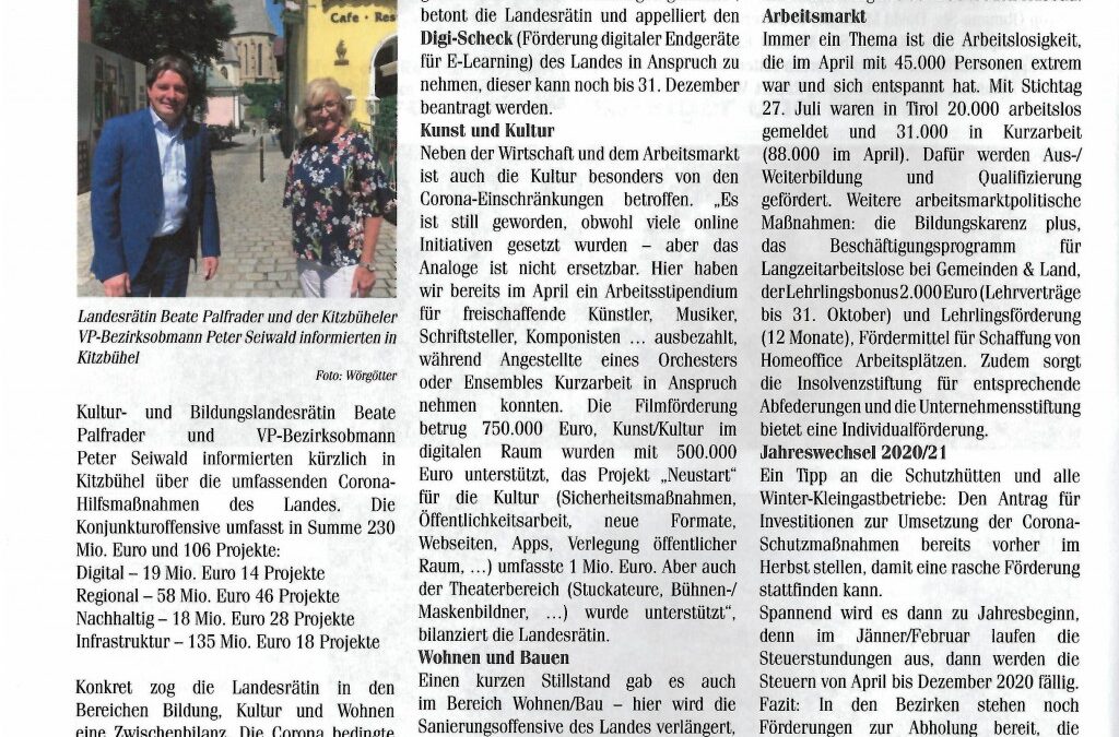 Tirol packt´s an – 230 Millionen Euro für 106 Projekte
