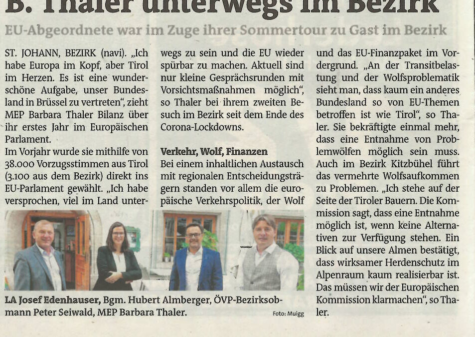 B. Thaler unterwegs im Bezirk