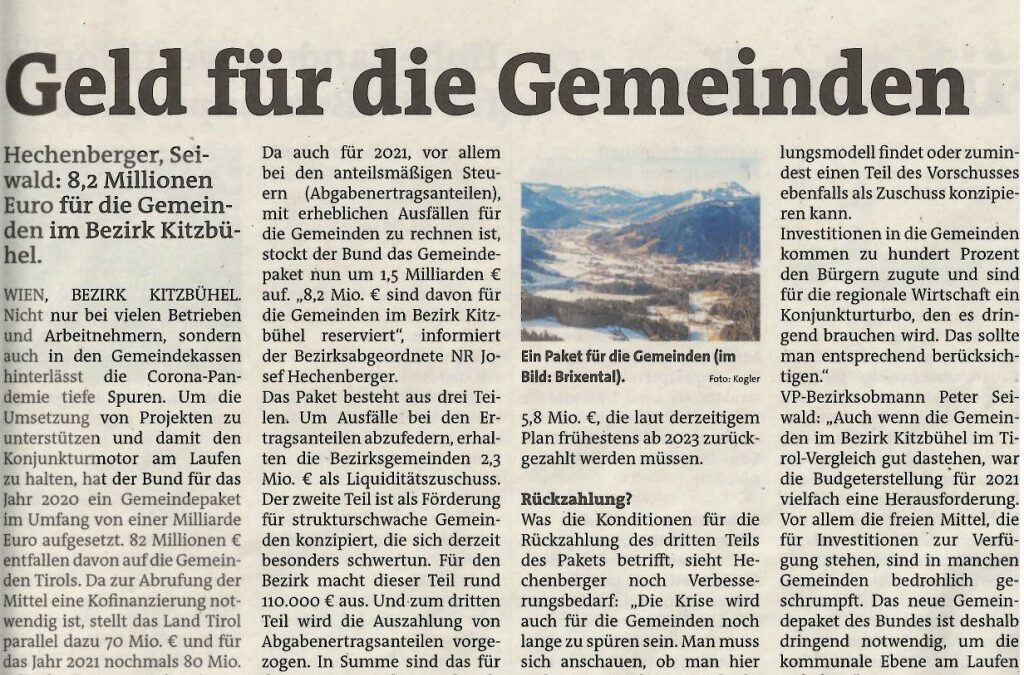 Geld für die Gemeinden