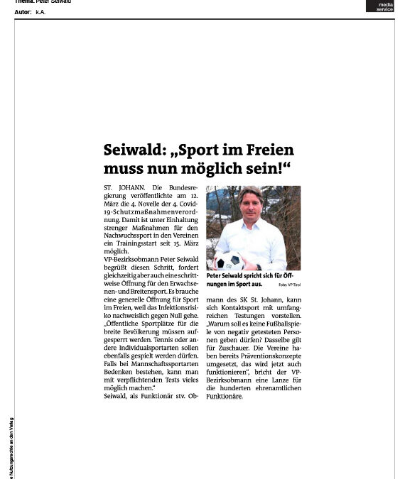 Sport im Freien muss nun möglich sein!