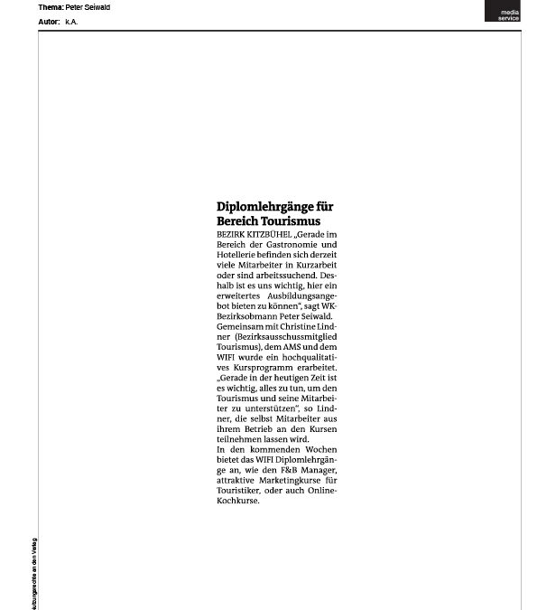 Diplomlehrgänge für Bereich Tourismus