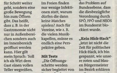 Seiwald: „Begrüße Öffnungsschritte“
