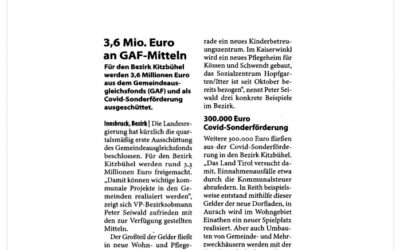 3,6 Mio. Euro an GAF-Mitteln