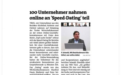 100 Unternehmer nahmen online an „Speed-Dating“ teil