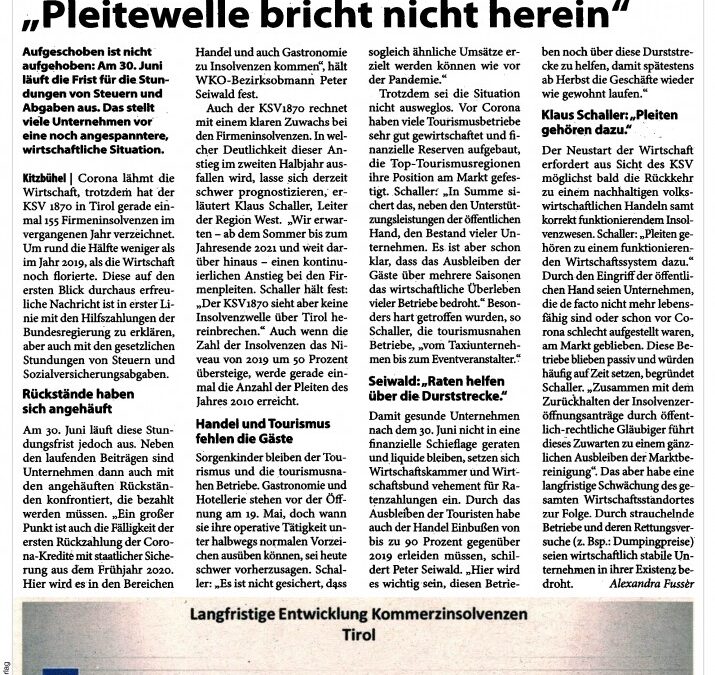 „Pleitewelle bricht nicht herein“
