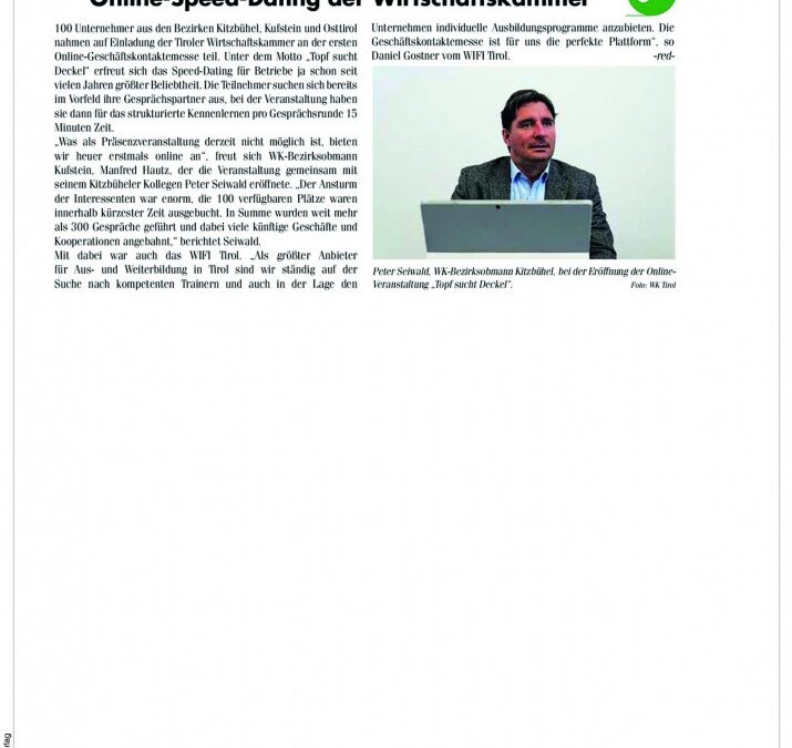 Online-Speed-Dating der Wirtschaftskammer