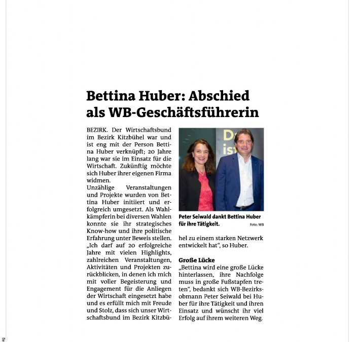 Bettina Huber: Abschied als WB-Geschäftsführerin