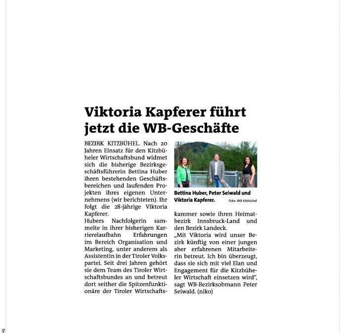 Viktoria Kapferer führt jetzt die WB-Geschäfte