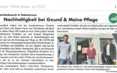 Nachhaltigkeit bei Gxund & Meine Pflege