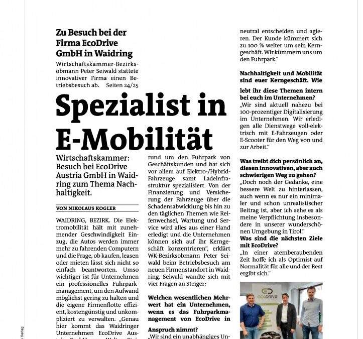 Spezialist in E-Mobilität