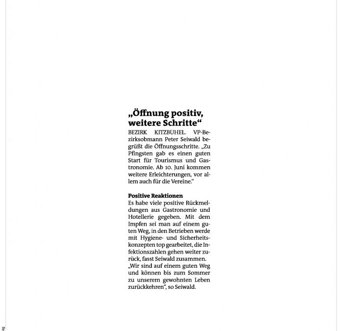 „Öffnung positiv, weitere Schritte“