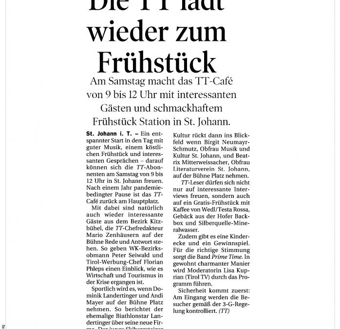 Die TT lädt wieder zum Frühstück
