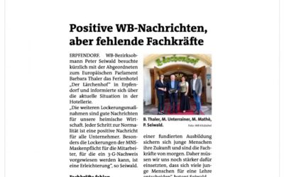 Positive WB-Nachrichten aber fehlende Fachkräfte