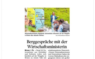 Berggespräche mit der Wirtschaftsministerin
