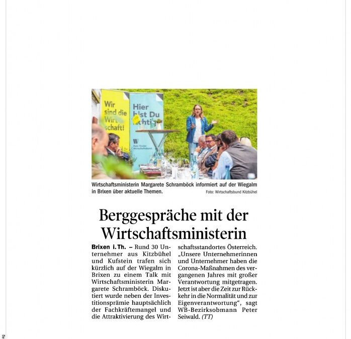Berggespräche mit der Wirtschaftsministerin