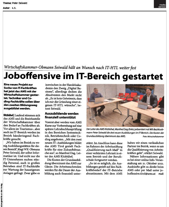 Joboffensive im IT-Bereich gestartet