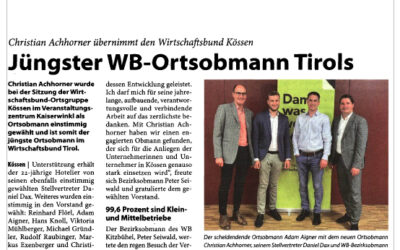 Jüngster WB-Ortsobmann Tirols