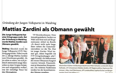 Matthias Zardini als Obmann gewählt