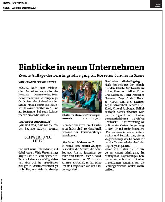 Einblicke in neun Unternehmen