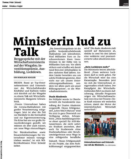 Ministerin lud zu Talk