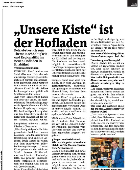 „Unsere Kiste“ ist der Hofladen