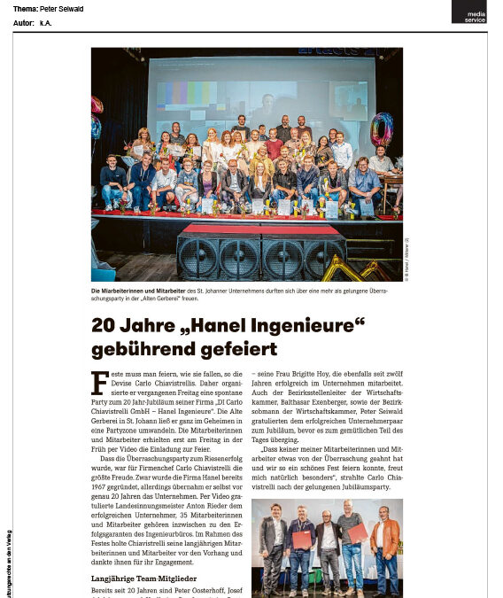 20 Jahre „Hanel Ingenieure“ gebührend gefeiert
