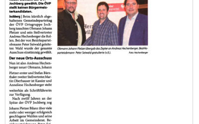 Obmannwechsel nach 12 Jahren