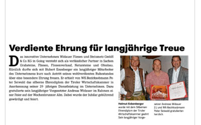 Verdiente Ehrung für langjährige Treue
