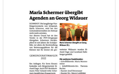 Maria Schermer übergibt Agenden an Georg Widauer