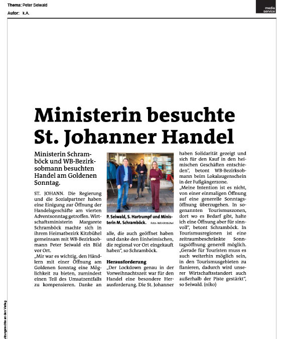 Ministerin besuchte St. Johanner Handel