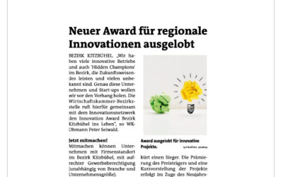 Neuer Award für regionale Innovationen ausgelobt