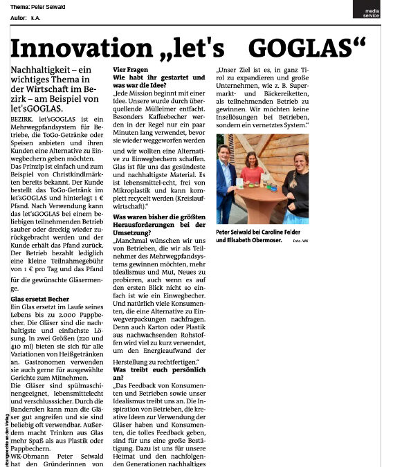 Innovation „let’s GOGLAS“