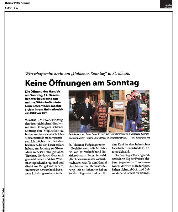 Keine Öffnungen am Sonntag