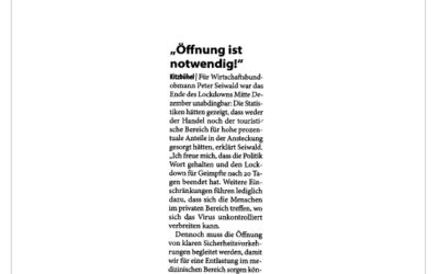 „Öffnung ist notwendig!“