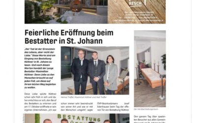 Feierliche Eröffnung beim Bestatter in St. Johann