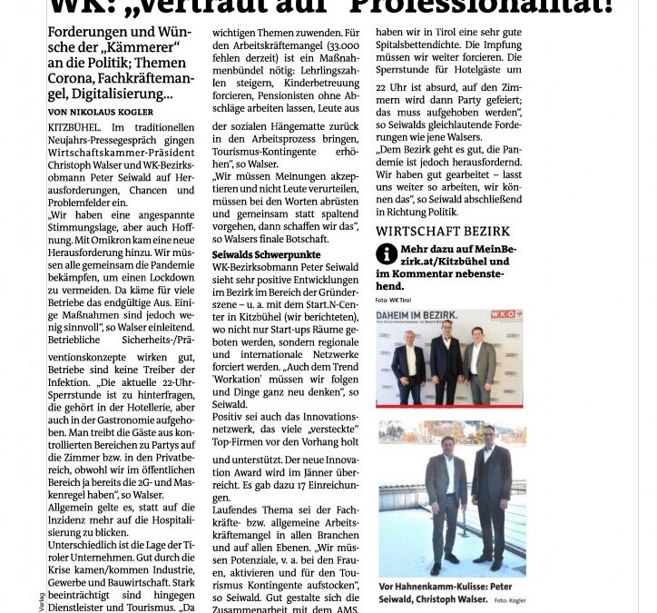 WK: „Vertraut auf Professionalität!“