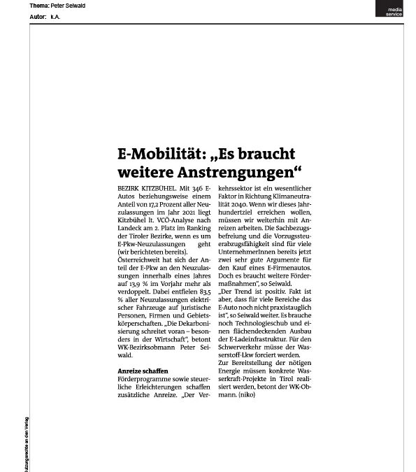 E-Mobilität: „Es braucht weitere Anstrengungen“