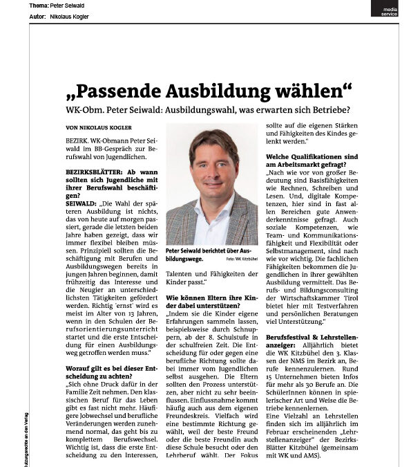 „Passende Ausbildung wählen“