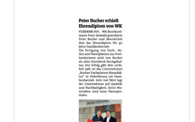 Peter Bucher erhielt Ehrendiplom von WK