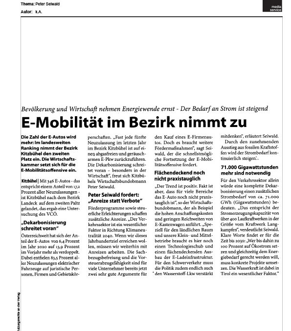 E-Mobilität im Bezirk nimmt zu