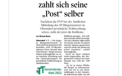 Bürgermeister zahlt sich seine „Post“ selber